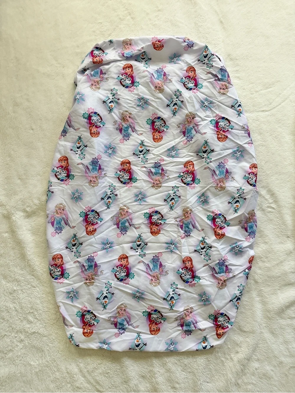 Toddler Fitted Crib Sheets Set of 2 Frozen White Satin